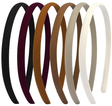 Auroriel 6 Pièces Bandes De Tête Minces Pour Femmes Filles Sans Pression Sur La Tête Bandes De Tête Confortables En Tissu Antidérapant Fines Bandes Capillaires Accessoire