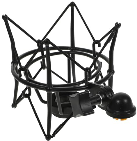 TOKIDNY Soporte Metálico Antivibración para Micrófono Montura Araña Resistente Compatible con Micrófonos de Condensador Grandes para Grabación y Transmisión Estudio Color Negro