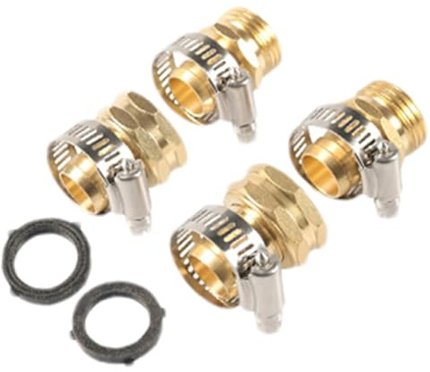 Hozaenwa Schlauch Reparatur Set - Messing Schlauchadapter Dichtheitsgeprüft - Gummischlauch Reparatur Set - Für Haus Boot Rasen Outdoor Haustierbad Bewässerung Autowäsche Bewässerung Gärtner