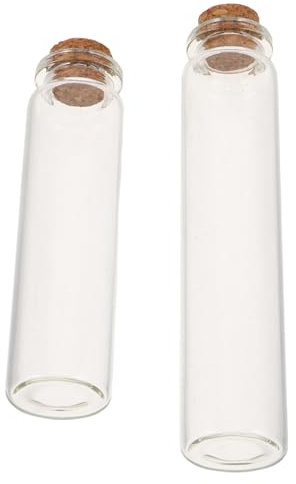 Angoily Lot de 2 Bocaux Commémoratifs en Verre pour Poils d'animaux, avec Bouchons en Liège, Grand et Petit Format, Récipient de Conservation pour Moustaches de Chat, Dents de