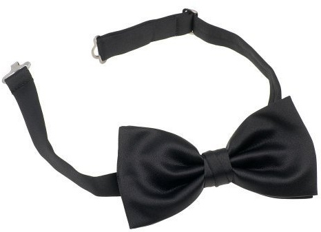 Mens Black Satin Bow Tie Pre Tied Available