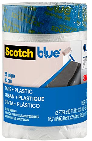 Scotch Painter's Tape Scotchblue PT2093EL-24 Plastique pré-collé pour peintre Transparent Largeur 61 cm