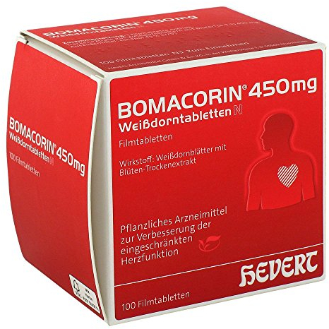Bomacorin 450 mg Weißdorntabletten bei leichter Herzschwäche und zur Unterstützung der Herzfunktion, 100 St. Tabletten