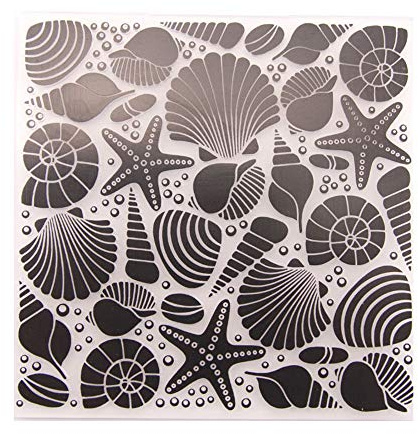 arriettycraft Muschel Seestern Hintergrund Kunststoff Prägeschablone für DIY Kartenherstellung Dekoration Schablone Scrapbooking Werkzeuge