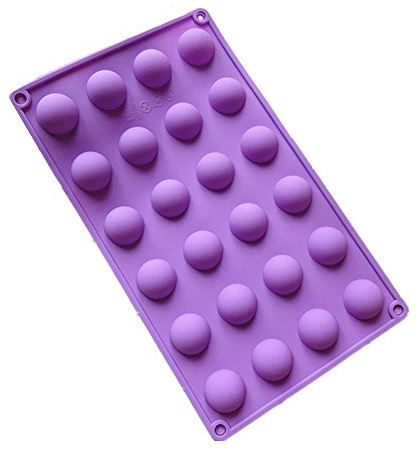 DIVISTAR Moule en silicone 24 petits (2,5 cm) demi-cercle/demi-sphères/boules-cake pops/chocolats, couleur aléatoire