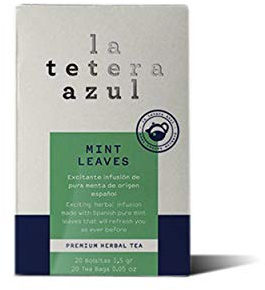 LA TETERA AZUL Té De Menta. Infusión 100% De Hojas De Menta Piperita. 20 Bolsitas De 1.5 Gramos.