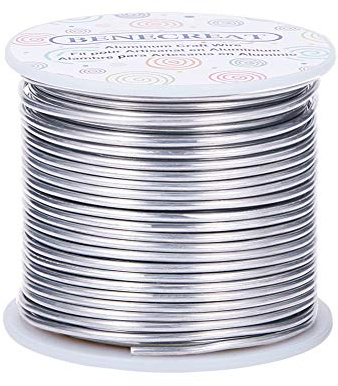 BENECREAT 12 Gauge (2mm) 100 Feet (30m) Anlaufbeständiger Aluminiumdraht Grundfarbe für Schmuck Perlenstickerei Modellskelett
