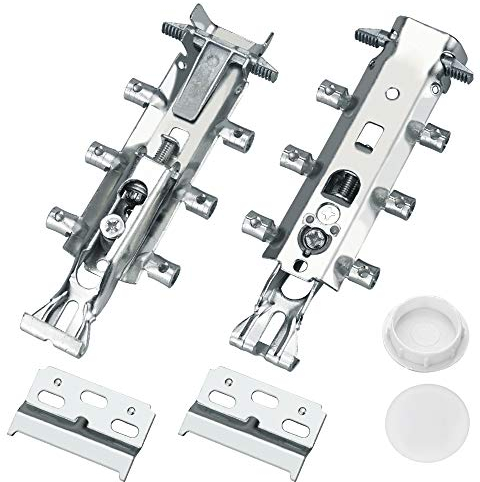 Favengo 2 ferrures de suspension Support Rail Suspension Meuble - Crochet Mural Métallique pour Meuble Suspendu de Cuisine Fixation pour armoires Levelup Emuca avec plétine Meuble Suspendu de Cuisine