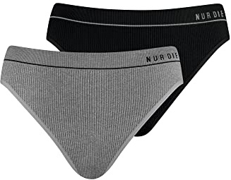 Nur Die 2er Pack Retro Slip mehrfarbig sportlich Unterhosen aus Baumwolle Unterwäsche Damen