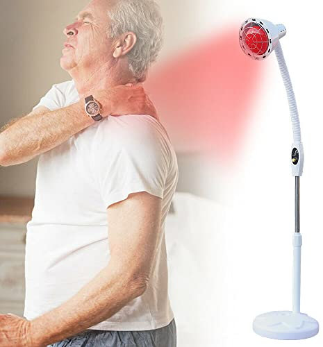 SanBouSi 275W Lampe Infrarouge Lampe Chauffante 360° Lampe à Infrarouge sur Pied pour Soulager Les Douleurs Musculaires ou Les Rhumes, Température réglable