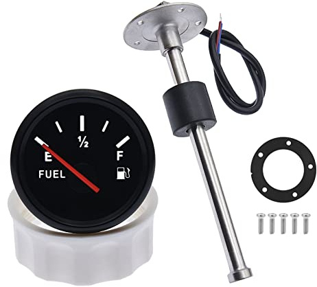 Geloo Indicatore Livello Carburante con Sensore di Livello Carburante, 0-190 Ohm Sensore di Livello dell'acqua e Misuratore di Livello del Carburante per Auto, Barca, Camper (150 mm)
