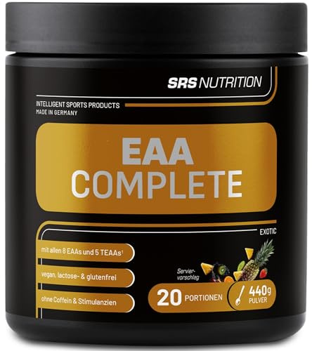 SRS Muscle - EAA Complete Exotic | 8+5 Aminosäuren Komplett-Matrix | inkl. aller trainings-essentiellen Aminosäuren (TEAAs) für intensive Betätigung | vegan | deutsche Premiumqualität