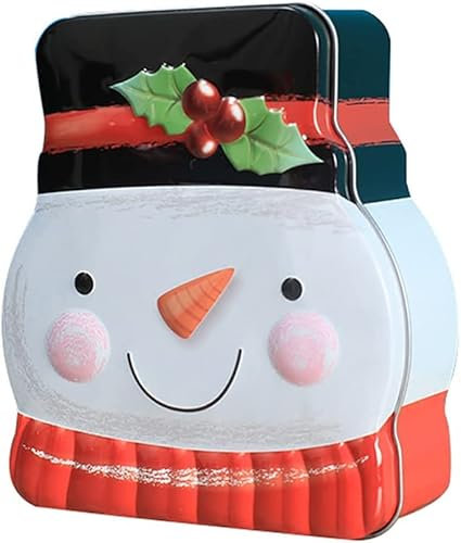 Scatola di Latta di Natale, Scatola di Biscotti, Scatola di Caramelle, Scatole, Scatola di Latta Scatola di Latta di Carte di Natale Scatola di Latta di Biscotti in Metallo con Coperchio Contenitori P