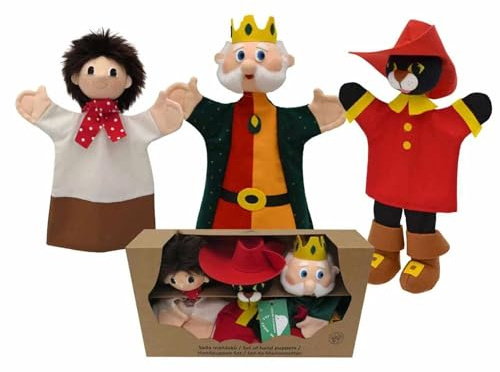 Handpuppen - Set Gestiefelter Kater / 3 Handpuppen in Geschenkbox
