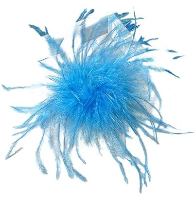 Federbrosche für Damen,Flauschige Straußenfeder Brosche Haarclip Braut Hochzeit Kopfschmuck Brosche Pin Haar Accessoire Fascinator Kopfbedeckung für Mädchen Frauen Geburtstag Hochzeit Party Strand