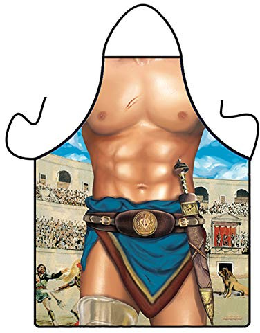 Swkangrd Delantal Sexy Hombre Parrilla, Divertido de Cocina Funny Cooking Apron Barbacoa Fiesta para Pareja Mujeres - Gladiador
