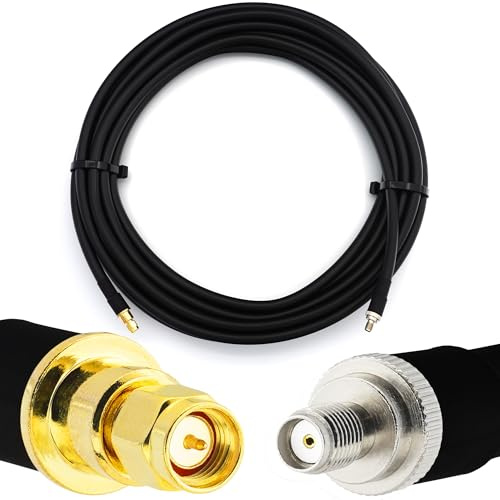 RANGEFUL 12m SMA maschio a SMA femmina — Prolunga coassiale flessibile HF400 interamente in rame da 50 Ohm (equivalente a LMR400 UF UltraFlex) — per antenna router wireless mobile WiFi LTE 4G 5G 6G
