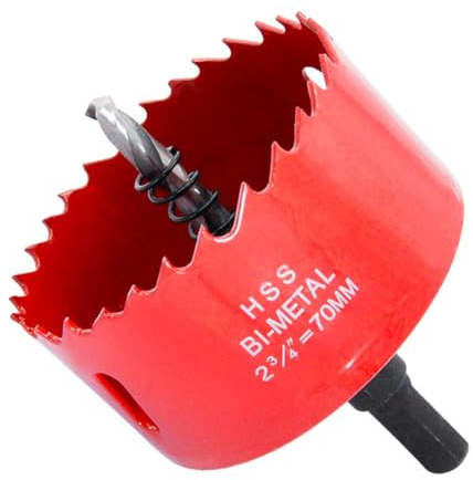 70mm HSS Bi-Metal Hole Saw (with Arbor & Guide Head),High-Speed Hole Saws and Heavy Duty Steel Design more Precise Cuts Faster,Hole Cutter For Wood Metal Board Aluminum Iron,Power-efficient Tools