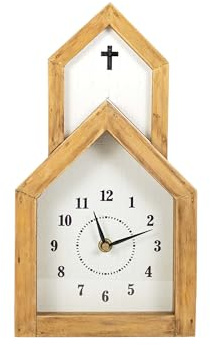 Foreside Home and Garden Church Tabletop Clock Wood MDF & Glass by Foreside Home & Garden