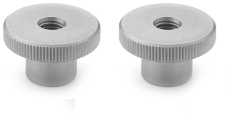 Ganter Normelemente | Hohe Rändelmutter - DIN 466-M8-NI | Gewinde: M8 | Edelstahl | 2 Stück