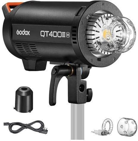 Godox QT400IIIM 400Ws Studio Monolight Strobe Flash Light kit with USB Light, 2.4G Wireless X System, HSS 1/8000s, 0.01-0.9s Recycling, 5600K Modeling Lamp, Bowens Mount for Studio Photography