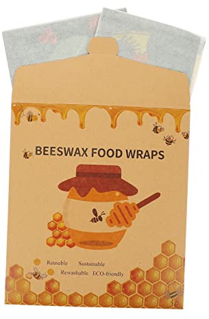 Healeved 3 Stück Bienenwachstücher Aus Natürlichem Bienenwachs Haushalt Frischhalte Wickel Für Lebensmittel Schüsseldeckel Wiederverwendbar Nachhaltig