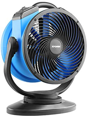 XPower Hochleistungs-Industrie-Hochgeschwindigkeits-Luftbeweger für den ganzen Raum, Luftzirkulator, Mehrzweck-Bodenventilator mit variabler Geschwindigkeit (Blau, FC-300S 1600CFM)