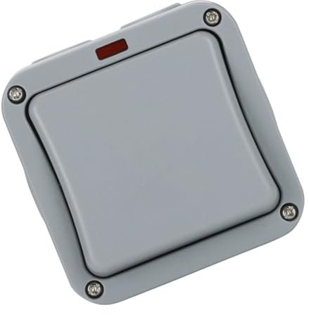Kisangel Interruptor De Luz Exterior Impermeable Para Jardín Interruptor De Pared 20A IP65 Resistente a La Lluvia Uso En Espacios Exteriores Control Doble