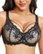 Svmer Women Sexy Lace Bras Plus Size Push Up Ladies Full Cup Comfort Bra Black 38D