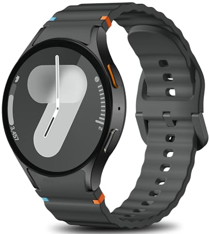 Ynitec Sportarmband Kompatibel med Galaxy Watch 7 Armband 40mm 44mm-No Gap Mjukt silikonarmband för Galaxy Watch 6 5 4 FE, 20mm klockarmband för Galaxy Watch Classic/Pro 47mm 46mm 45mm 43mm 42mm