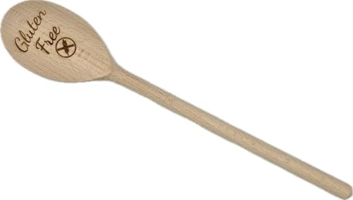 Glutenfreier Holzlöffel mit Gravur, 30,5 cm, für Zöliakie, Zöliakie, Küche