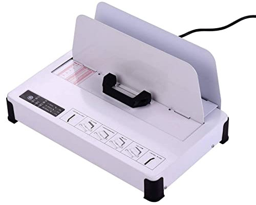 IUBGFTO Kammbindemaschine Desktop-Heißschmelzbindemaschine A4-Bücher Vertragsdokument Automatischer Binder 300 W 50 mm (480 Blatt Papier) Manuelles Stanzen für Unterrichtsdokumente