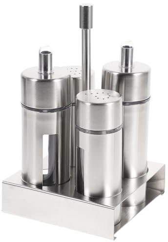 Cabilock Bottiglie Per Condimenti in Acciaio Inossidabile Contenitori Trasparenti Base Rimovibile Per Cucina e Tavola
