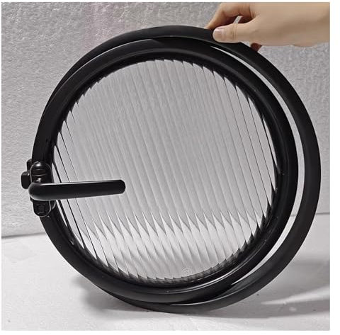 Fenêtre Fenêtre De Remise Ronde, Fenêtre En Verre Trempé Rotative À Axe Central, Fenêtres De Maison Mobile En Alliage D'aluminium Pour La Ventilation De La Salle De Bain Du Sous-sol Du Grenier(60cm/23