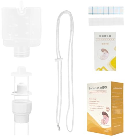 Fazvncv Dispositivo di assistenza per l'allattamento per neonati, in morbido silicone, per biberon, tubo di ausilio per l'allattamento, con ventosa regolabile, facile da