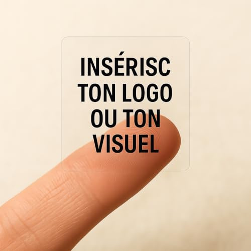 50 personalisierte Aufkleber mit Schrift, Logo oder Bild – transparente Aufkleber nach Maß für Unternehmen, Veranstaltungen oder persönlichen Gebrauch (Quadrat)