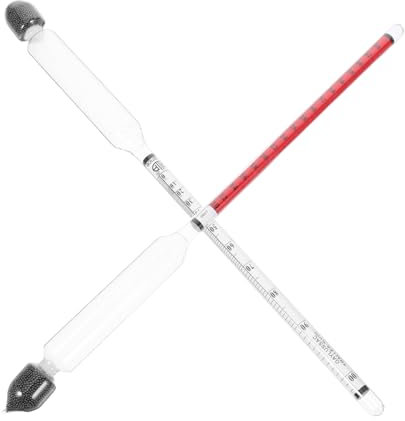ABOOFAN Misuratore di Alcol Dual Scale 0-100 per Liquori e Birra, Alta Precisione Materiale in Vetro e Sabbia di Ferro, Tester Alcolometrico per Home Brewing e Industria, Set 2 Pezzi