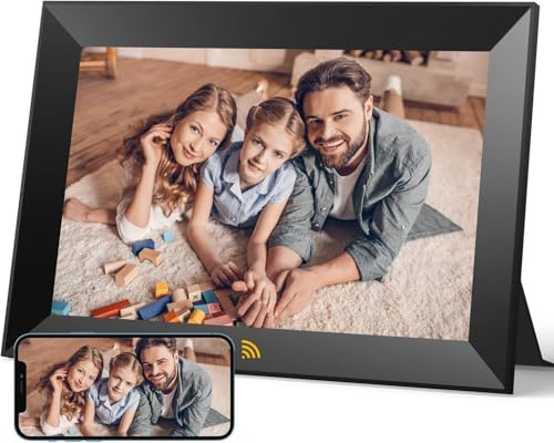KODAK Digitaler Bilderrahmen mit WLAN, 10,1-Zoll-HD-IPS-Touchscreen, 32 GB Speicher, automatischer Bilddrehung und der Möglichkeit, Fotos oder Videos über die App von überall aus zu teilen, schwarz