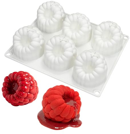 XiaoShenLu Lampone forma silicone stampi cottura per Mousse torta, 3D cottura stampi dessert stampo per cioccolato pasticceria gelatina cheesecake