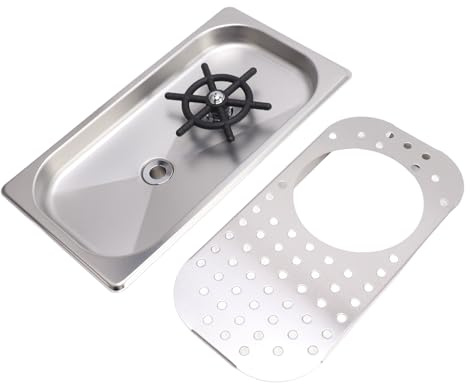 Generic Pitcher Rinser, Easy to Install Water -Saving Embedded Glass Sink for Coffee Shop (Stainless Steel Color A)