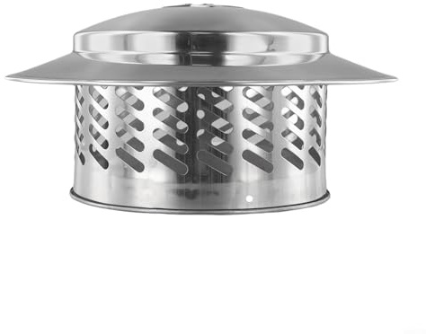 RichVibe Stainless Steel Chimney Rain Cap Wall Mounted Air Outlet Roof Pipe Exhaust Hood Protection Against Rain Snow Leaves Animals For Wood Burning Stove(160mm（6inch）)