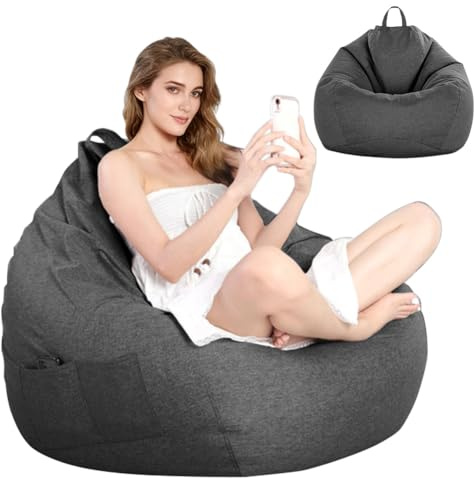 LOMUG Sitzsack XL, Sitzsack Bezug, Gaming Sitzsäcke Tropfenform nur Bezug (ohne Füllung) Sitzsackstuhl für Erwachsene Kinder, Bean Bag Chair für Kinderzimmer Sofa Stofftiere Outdoor Deko, 100x120 cm