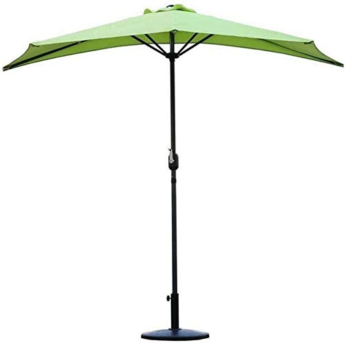 Demi-parasol de jardin avec manivelle, parasol mural pour café et balcon, 5 baleines, 2,7 m, protection solaire vert fruit