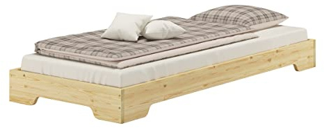 Erst-Holz®Teenagerbett Niedrig Massivholz Kiefer Massiv 80 x 190 cmRollrost inkl.