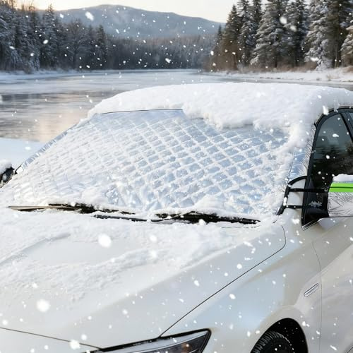 Car Windshield Sun Shade,Protect Harmful UV Ray,Heavy Duty Ultra Thick Protective Windscreen Cover,Keep Your Vehicle Cool Comfort ,Sun Uv Dust Water Resistent,for Most Cars Sedan Compact Suv-147x100cm