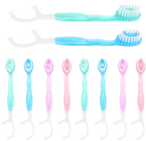 Cabilock 10pcs Mini Travel Toothbrush Soft Bristle Brush Convenient Portable for Camping Outdoor Use