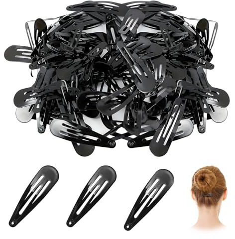 60 Stück Haarspangen Mädchen, Haarspangen Damen Schwarz Metall Schnappclips Haarschmuck Clips Metall Haar Clips Haarschmuck Haarspange Haarnadeln Haarklammern für Kinder und Mädchen(Schwarz)