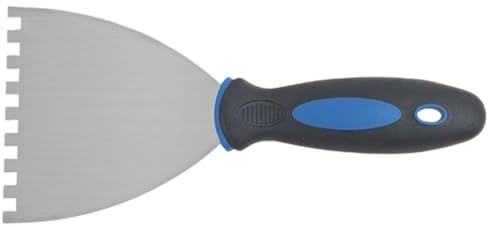 Brxmpn Notch Trowel Tile Tools Wall & Floor Adhesive Trowel Notched Margin Trowel Tools with Grip Handle for Masonry Tile Installation Work Wallpaper