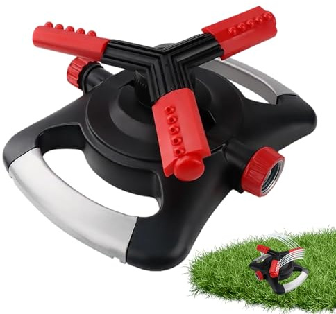Garden Sprinklers - 360° Rotating Yard Sprinkler | Automatic 3-Arm Water-Saving Sprayer, Lawn Sprinkler | Outdoor Garden Irrigation for Backyard, Flower Bed, Grass, Yard, Lawn, Patio