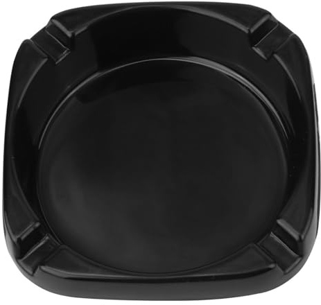 CORHAD Square Smoking Ashtray for Cigarettes, Imitation Porcelain Material, Black Household Ashtray Suitable for Indoor and Outdoor Use